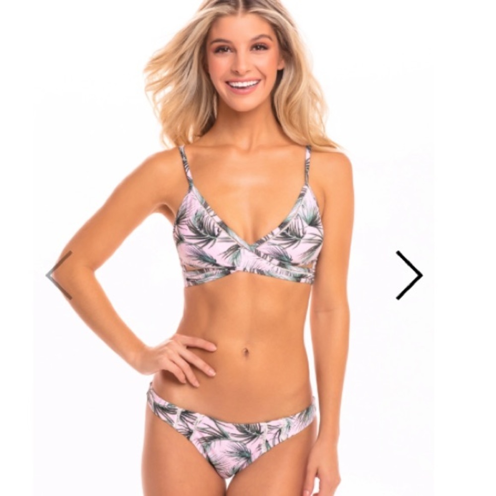 CABANA DEL SOL Pink Crisscross Bikini Set M
